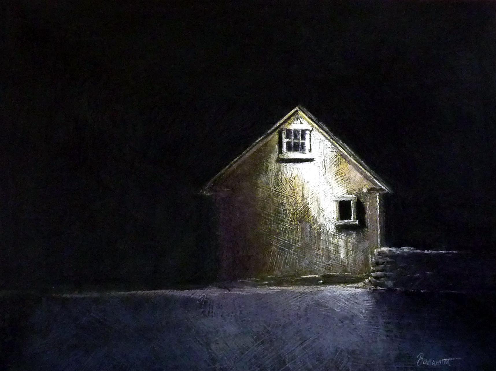 Sheridan Barn on a Winter Night